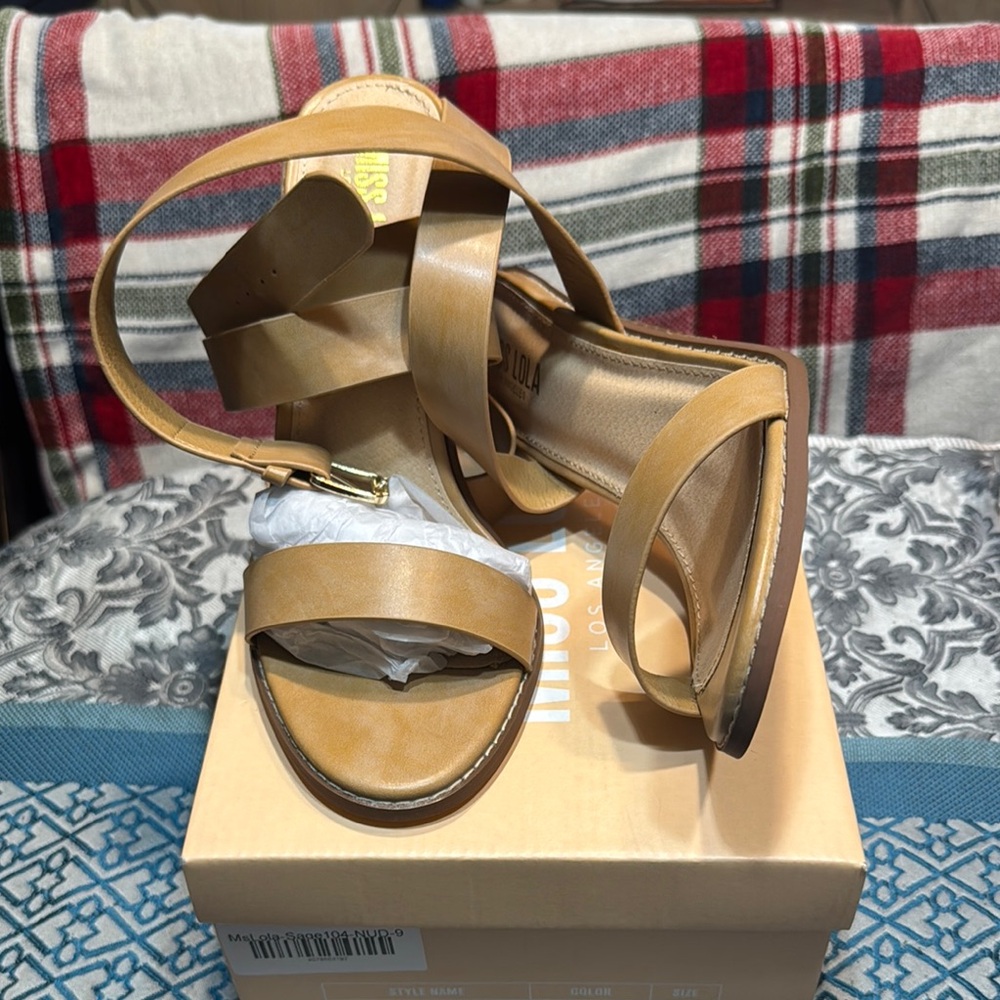 Miss Lola Tan Slide Sandals Luxe Minimalist Design